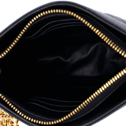 Caro Clutch with Chain Cannage Quilt Calfskin Small