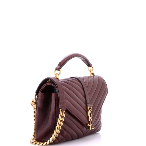 Classic Monogram College Bag Matelasse Chevron Leather Medium