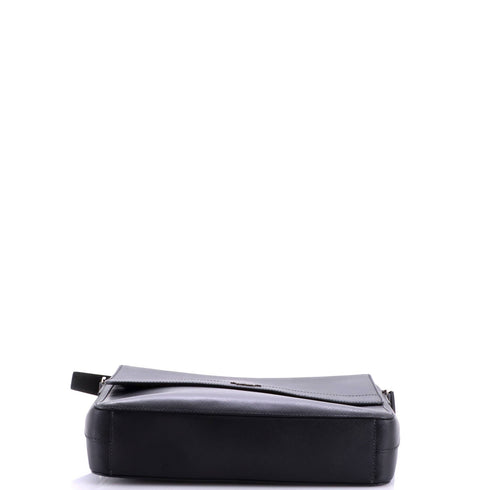 Logo Flap Messenger Bag Saffiano Leather Medium