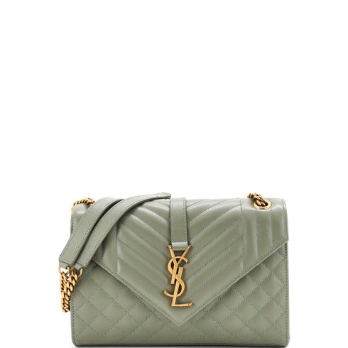Classic Monogram Envelope Satchel Mixed Matelasse Leather Medium