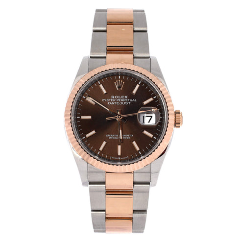 Oyster Perpetual Datejust Automatic Watch Stainless Steel and Rose Gold 36