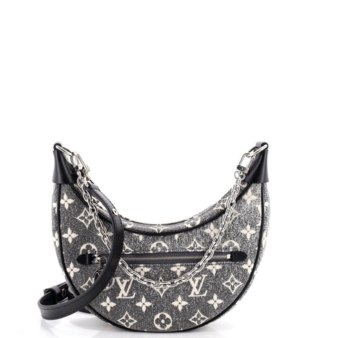 Loop Handbag Monogram Jacquard Denim