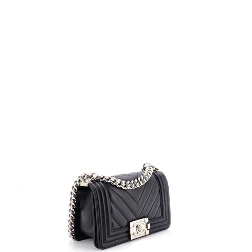 Boy Flap Bag Chevron Lambskin Small