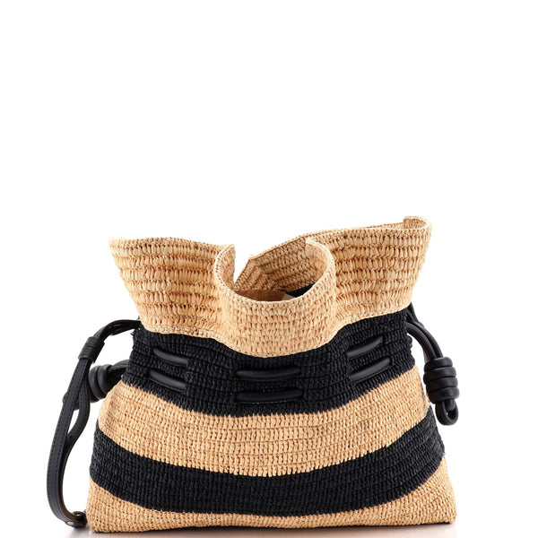 Flamenco Knot Clutch Striped Raffia Small