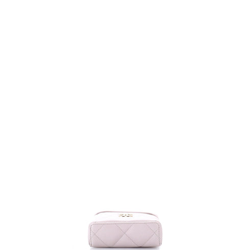 Top Handle Vanity Case Bag Charm Quilted Caviar Micro