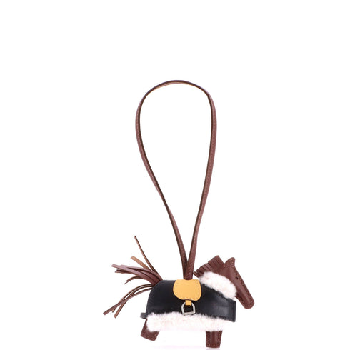 Robeo Rodeo Plush Bag Charm Leather and Wool PM