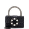 Crystal Buckle Top Handle Flap Bag Matelasse Leather Small