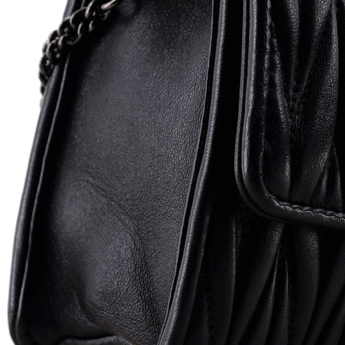 Crystal Buckle Top Handle Flap Bag Matelasse Leather Small