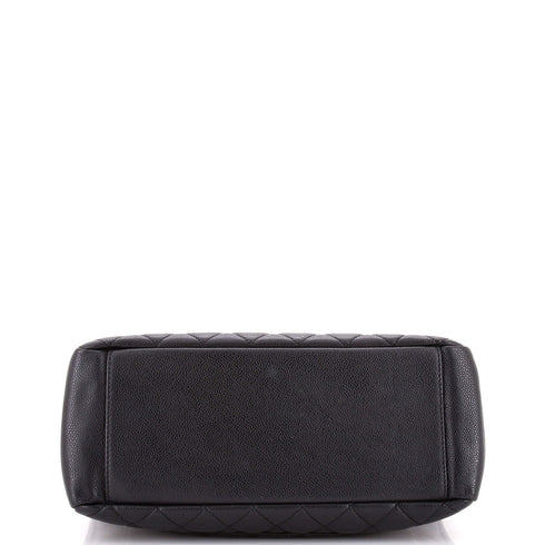 Grand Shopping Tote Quilted Caviar