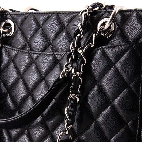Grand Shopping Tote Quilted Caviar