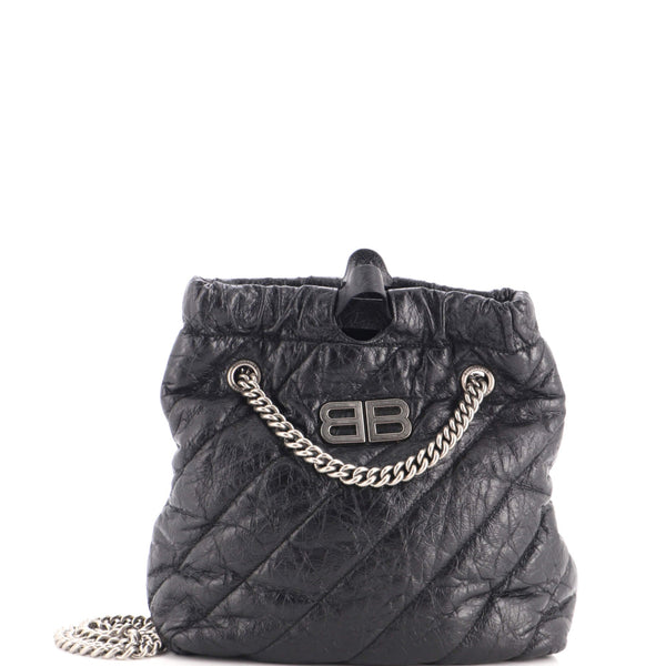 Crush Chain Tote Quilted Crushed Calfskin Small