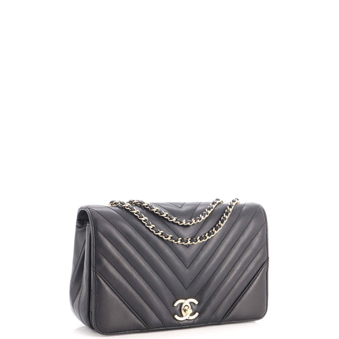 Statement Flap Bag Chevron Calfskin Small