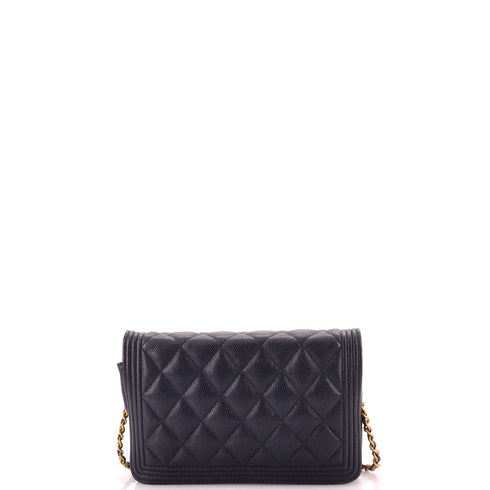 Boy Wallet on Chain Quilted Caviar