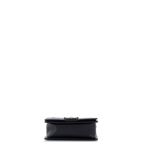 Boy Flap Bag Quilted Caviar Small