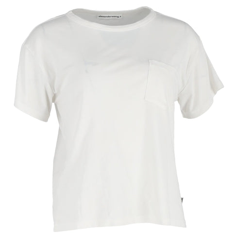 Women's Alexander Wang Crewneck T-Shirt in White Cotton