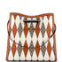 Diana NM Bamboo Handle Tote Rhombus GG Coated Canvas with Leather Large