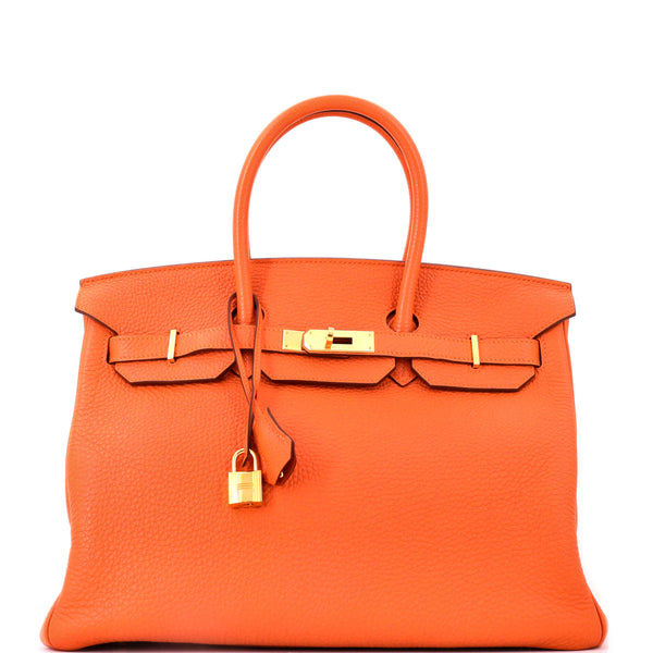 Birkin Handbag Orange H Togo with Gold Hardware 35