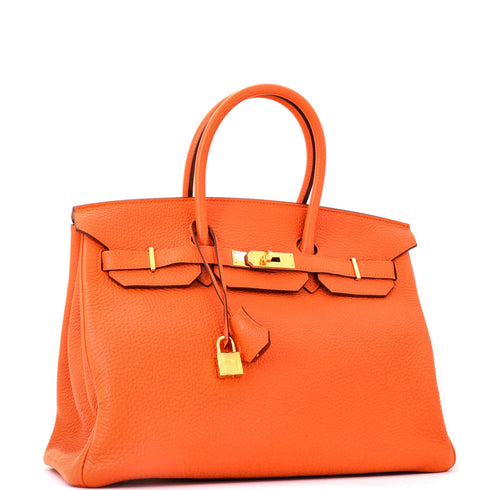 Birkin Handbag Orange H Togo with Gold Hardware 35