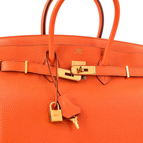 Birkin Handbag Orange H Togo with Gold Hardware 35