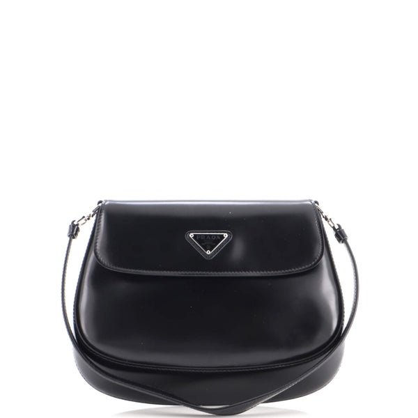 Cleo Flap Shoulder Bag Spazzolato Leather Small