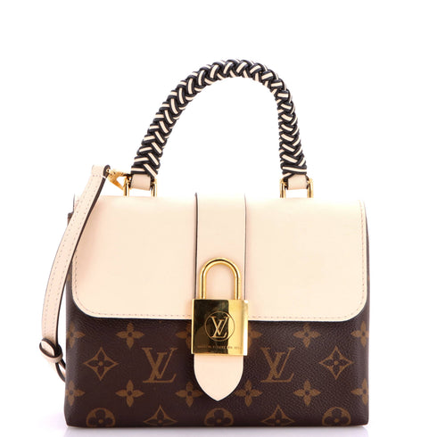 Braided Handle Locky Handbag Monogram Canvas with Leather BB