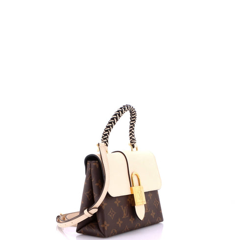Braided Handle Locky Handbag Monogram Canvas with Leather BB