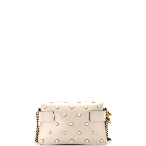Broadway Pearly Bee Shoulder Bag Embellished Leather Mini
