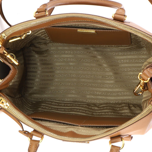 Front Pocket Double Zip Lux Tote Saffiano Leather Medium