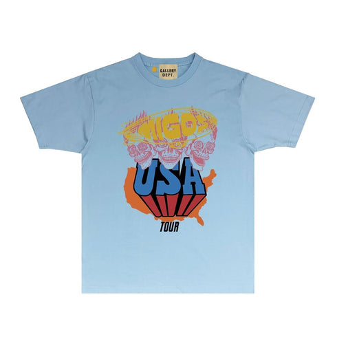 Gallery Dept T Shirt Retro Printed Loose Short-Sleeved Shirt