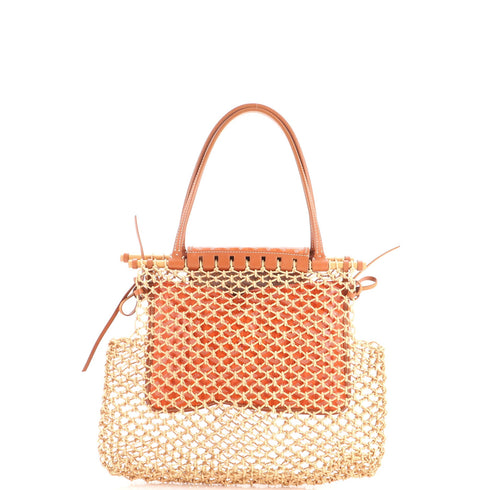 Aligre Bag Raffia Net with Coated Canvas