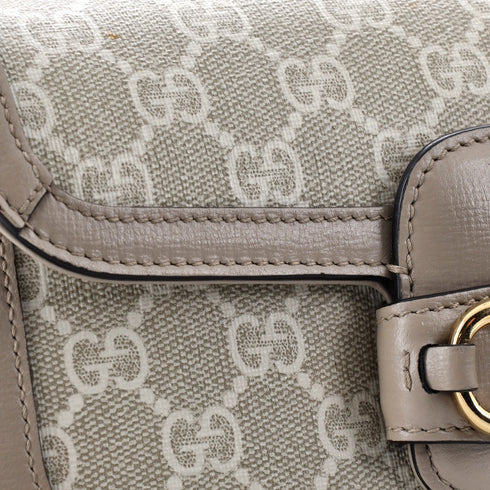 Horsebit 1955 Shoulder Bag GG Coated Canvas with Leather East West