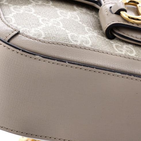 Horsebit 1955 Shoulder Bag GG Coated Canvas with Leather East West