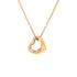 Elsa Peretti Open Heart 3 Diamonds Pendant Necklace 18K Rose Gold and Diamonds 11mm