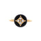 B Blossom Ring 18K Yellow Gold and 18K White Gold with Onyx and Diamonds