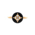 B Blossom Ring 18K Yellow Gold and 18K White Gold with Onyx and Diamonds