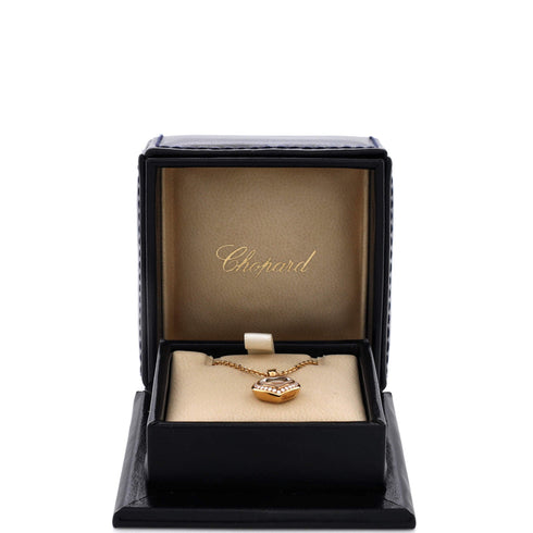 Happy Diamonds Heart Pendant Necklace 18K Yellow Gold with Diamonds and 3 Floating Diamonds