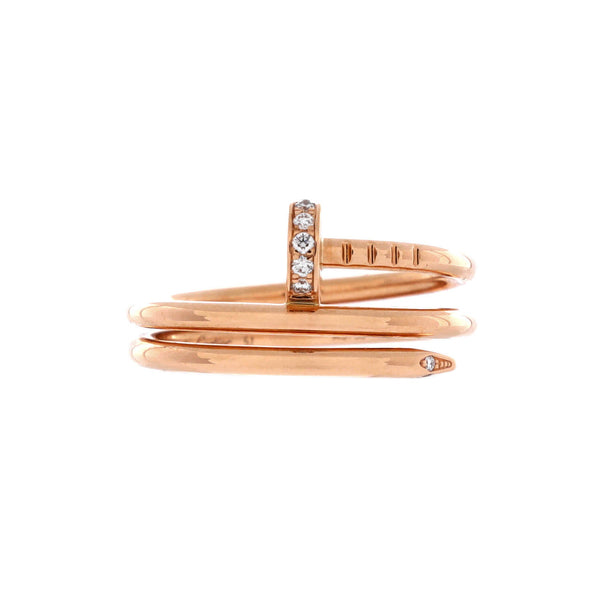 Juste un Clou Double Ring 18K Rose Gold and Diamonds Small