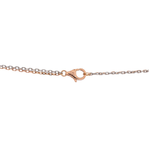 Love 3 Ring Pendant Necklace 18K Rose Gold and 18K White Gold with 6 Diamonds