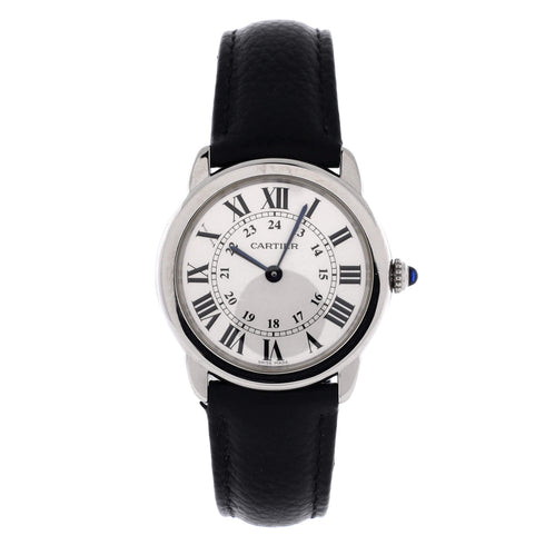 Ronde Solo de Cartier Quartz Watch Stainless Steel and Leather 29