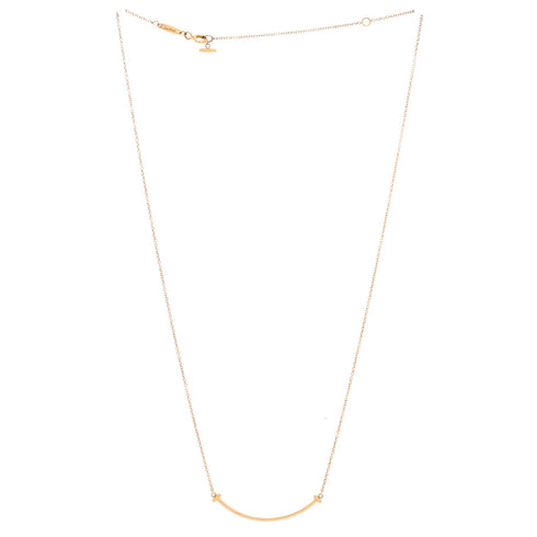 T Smile Pendant Necklace 18K Yellow Gold Small