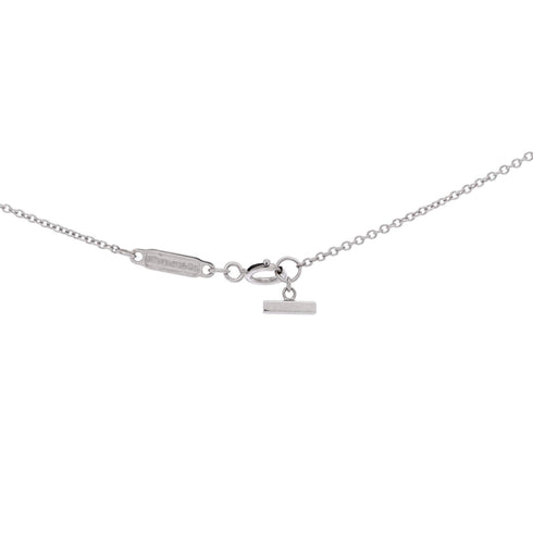 T Smile Pendant Necklace 18K White Gold with Pink Sapphires Mini