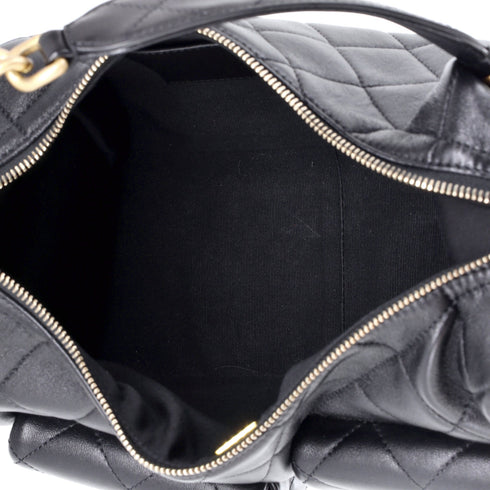 Trendy Pockets Hobo Quilted Lambskin Large