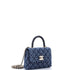 Coco Top Handle Clutch with Chain Quilted Washed Denim with Calfskin Mini