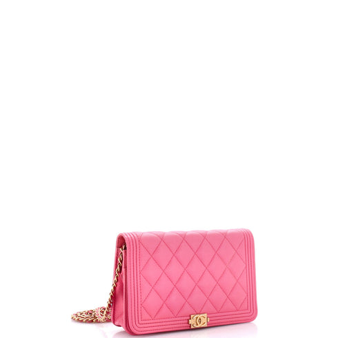 Boy Wallet on Chain Quilted Caviar
