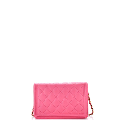 Boy Wallet on Chain Quilted Caviar