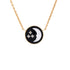 Rose Celeste Pendant Necklace 18K Yellow Gold and 18K White Gold with Diamond, Onyx, and Mother of Pearl