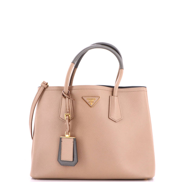 Cuir Double Tote Saffiano Leather Medium