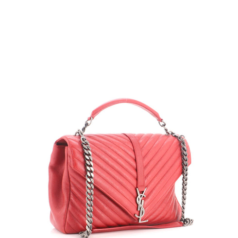 Classic Monogram College Bag Matelasse Chevron Leather Large