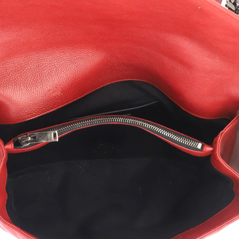Classic Monogram College Bag Matelasse Chevron Leather Large