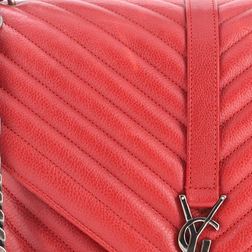 Classic Monogram College Bag Matelasse Chevron Leather Large